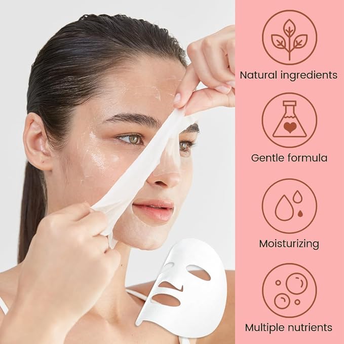 Face Masks Skincare,Facial Mask for Women Skin Care,Sheet Masks Beauty with Natural Ingredients,Birthday Party Spa Gift for Kids Teens Girls,Hydrate Nourish Soothe for All Skin Types 8 Pack