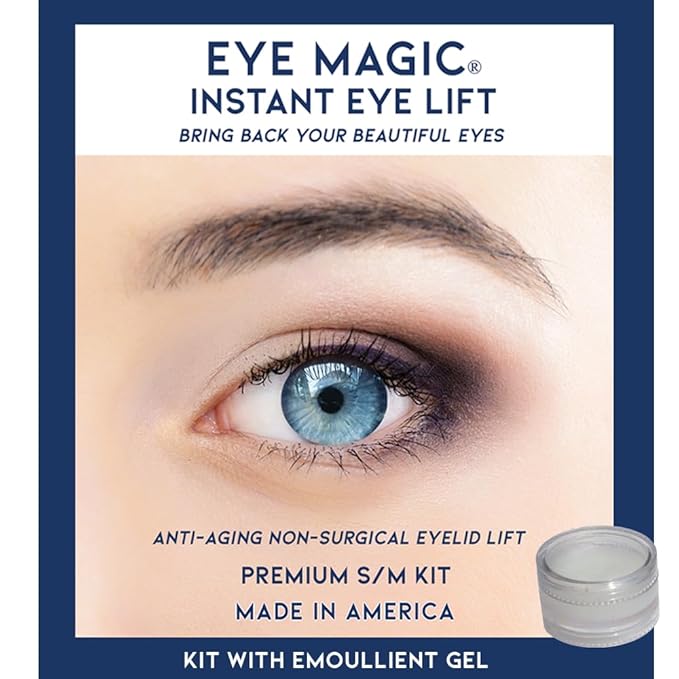 Premium Eye Lift (S/M Kit + Gel) Made in America Instantly Lifts and Defines Droopy, Sagging or Hooded Eyes Safe for Daily Use