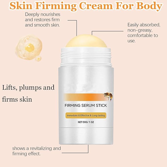 Bee Venom Firming Serum Stick - 30g Bee Venom Body Tightening Cream for Men & Women | Hydrating, Lifting & Restoring Skin Elasticity | Natural Formula for All Skin Types