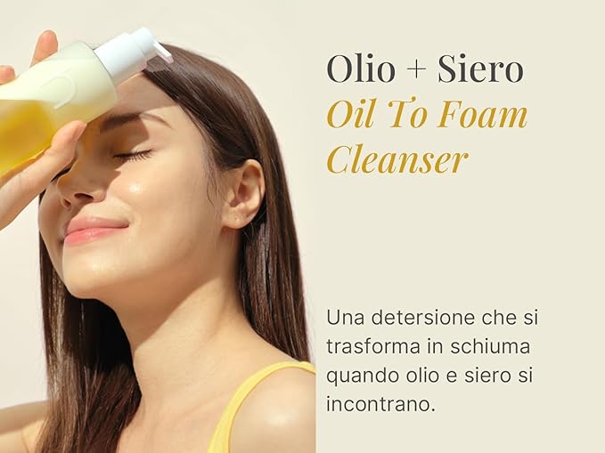 HAMEL Double Shot Oil To Foam Cleanser - Deep Pore Cleansing and Makeup Removal with Jojoba Oils, Lactobacillus and AHA - Skin Irritation Free, Korean Skincare for All Skin Types, 6.76 fl.oz.