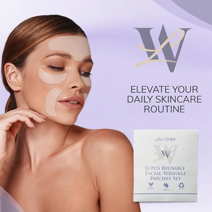 Reusable Facial Wrinkle Patches Set 10Pcs, Anti Wrinkle Patches, Face Tape for Wrinkles Overnight, Silicone Face Patches, Silicone Wrinkle Patches for Face Overnight, Silicone Patches for Wrinkles