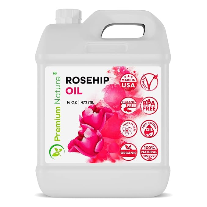 Rosehip Oil for Skin Face Body Hair Nails 16oz Cold Pressed Unrefined Rose Hip Seed Oil Moisturizing Facial Oil Bulk Aceite Rosa Mosqueta Puro 100 Organico Rose Oil For Face Oil For Dry Skin