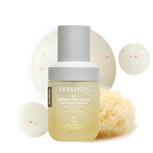 Vegan Collagen Serum for Women, Ampoule Serum with Mushroom Collagen & Idebenone, Face Serum for Anti Aging, Anti-Wrinkle, Glass Skin, Night Serum, Korean Skin Care, Suitable All Skin Types