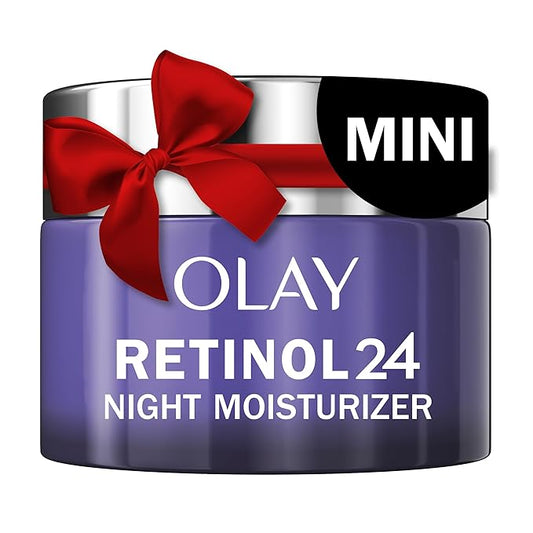 Olay Retinol 24 Face Moisturizer, Anti-Aging Night Cream for Women, Trial Size, Fragrance-Free, Non Greasy - Anti-Wrinkle, Smooth Fine Lines, Tightening Skin Care - Peptides, Glycerin, 0.5 Oz
