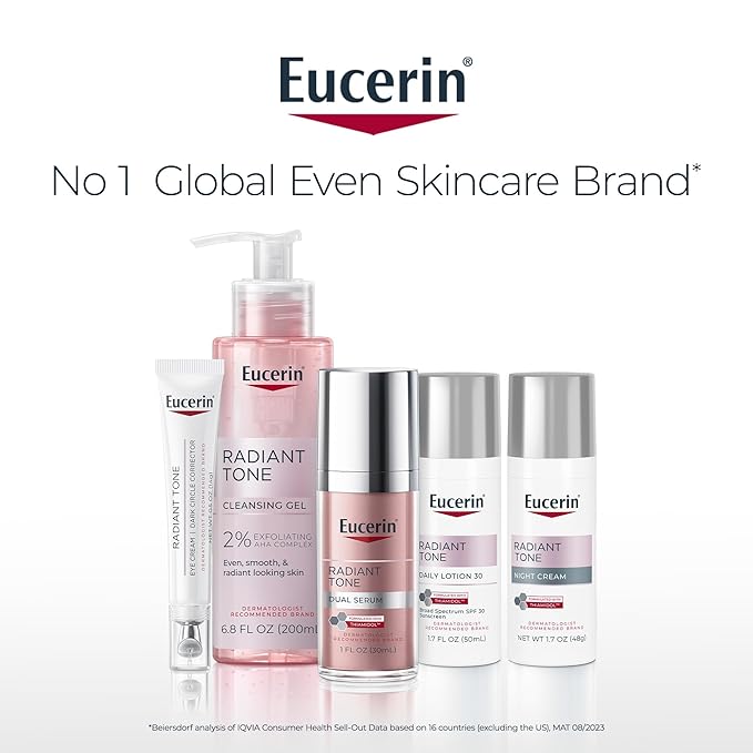 Eucerin Radiant Tone Night Cream, Dark Spot Corrector for Face with Thiamidol, Helps Visibly Reduce the Look of Persistent Dark Spots, 1.7 Oz Bottle