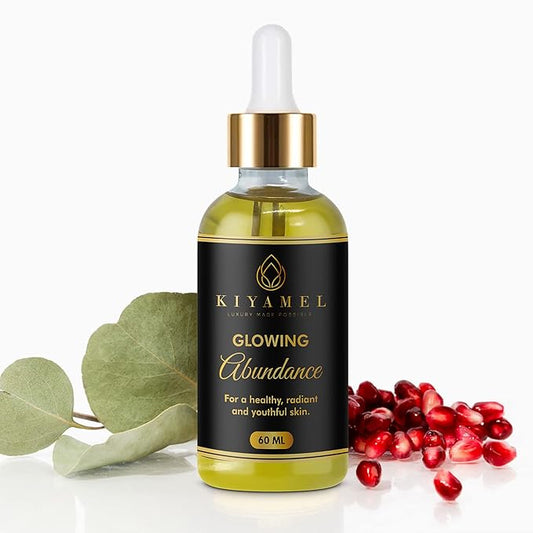 Glowing Abundance Oil for Eczema Relief, Face and Skin Moisturizing Anti-Wrinkle Treatment for Dryness and Itchiness, Hydrates and Protects, Rich in Vitamin E