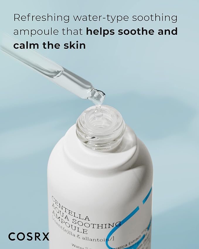 COSRX Centella Aqua Soothing Ampoule, Centella Asiatica Cica Serum, Korean Skin Care, 1.35 Fl oZ, For Sensitive Skin, Daily Skin Serum, Paraben Free, No Animal Testing