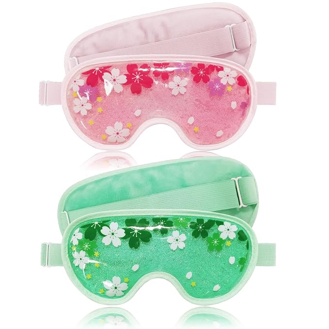 ZNCUETD Ice Eye Mask Gel - 2 Packs Reusable Cold Compress for Dark Circles, Puffiness, Dry Eyes, Migraine, Stress Relief - Cooling Ice Pack