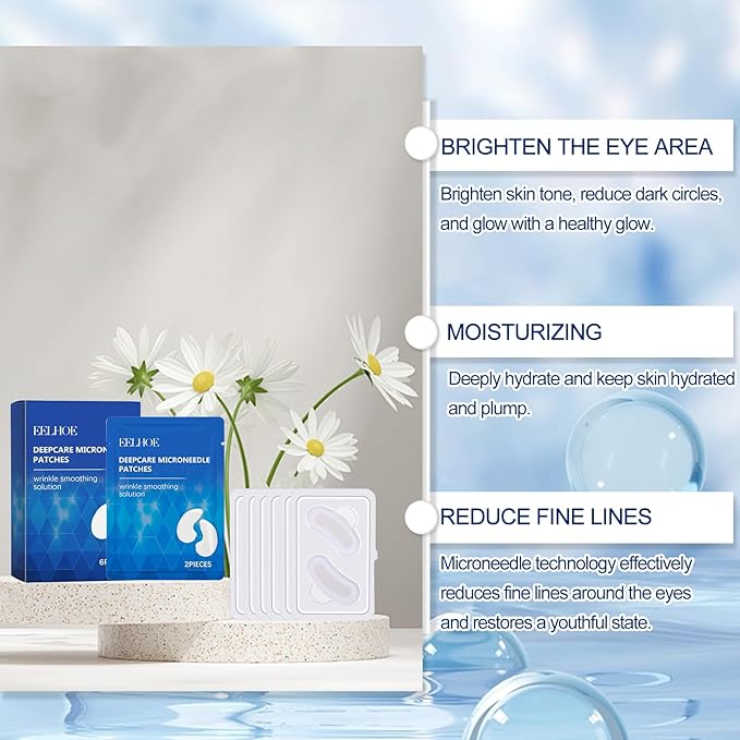 Malora Microglow Eye Patches, Malora Eye Patch, Deep Moisturize Microglow Patches, for Wrinkles, Dark Circles and Puffiness Wrinkle Eye Bags