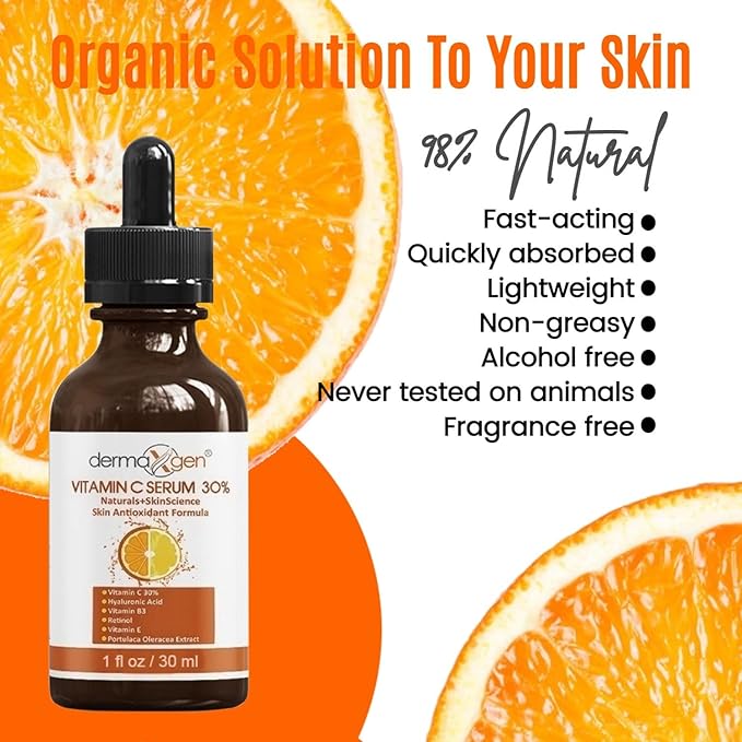 30% Vitamin C Serum for Face - Natural & Organic Anti Wrinkle & Skin Rejuvenator Moisturizer with Hyaluronic Acid & Vitamin E - Powerful Anti Aging Serum - Age-Defying Beauty Regimen- 1FL OZ