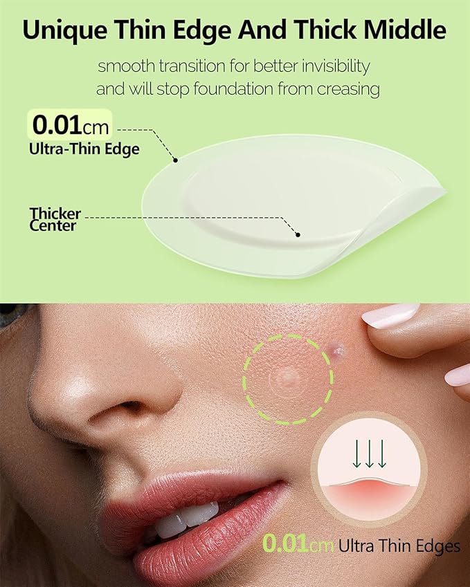 Beviliu Pimple Patches for Face 132 Counts, 2 Sizes Thinner Edge Hydrocolloid Acne Patches, Invisible Zit Patches for Face, Facial Skin Care Products Beauty