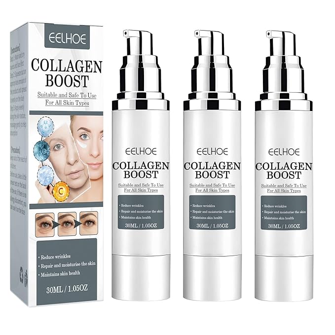 3Pcs EELHOE Collagen Boost Anti Aging Serum, EELHOE Collagen Anti-Wrinkle Cream, Voletas Collagen Boost Anti-Aging Serum