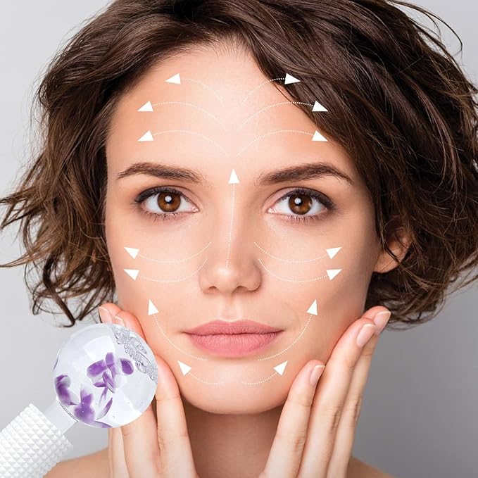 SPChannel 2PCS Ice Globes for Face Women Ice Balls Face Globes (Purple)