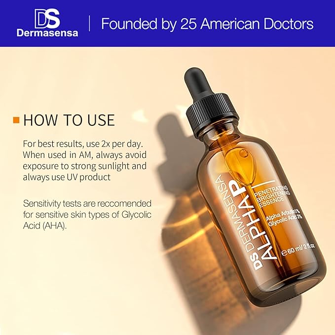DS Dermasensa Alpha P Essence – Dark Spot Corrector with Alpha Arbutin & Glycolic Acid, Evens Skin Tone & Reduces Discoloration, 60ml / 2 fl.oz