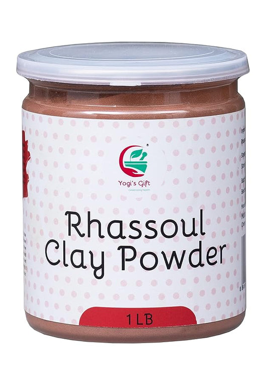 Rhassoul Clay for Hair & Face 1 LB | 100% Pure Rhassoul Clay Hair Mask Ingredient | May Stain Skin & Hair When Used Wet