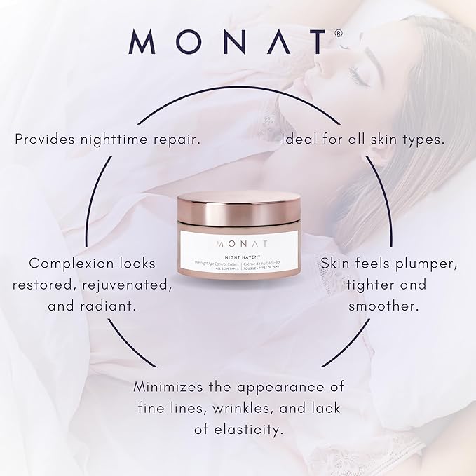 Monat Night Haven Crème – Intensive Hydrating Moisturizer for Face – Nighttime Repair Cream for Plump & Youthful Skin – Anti Aging Night Cream – Natural Night Cream with Shea Butter & Avocado Oil