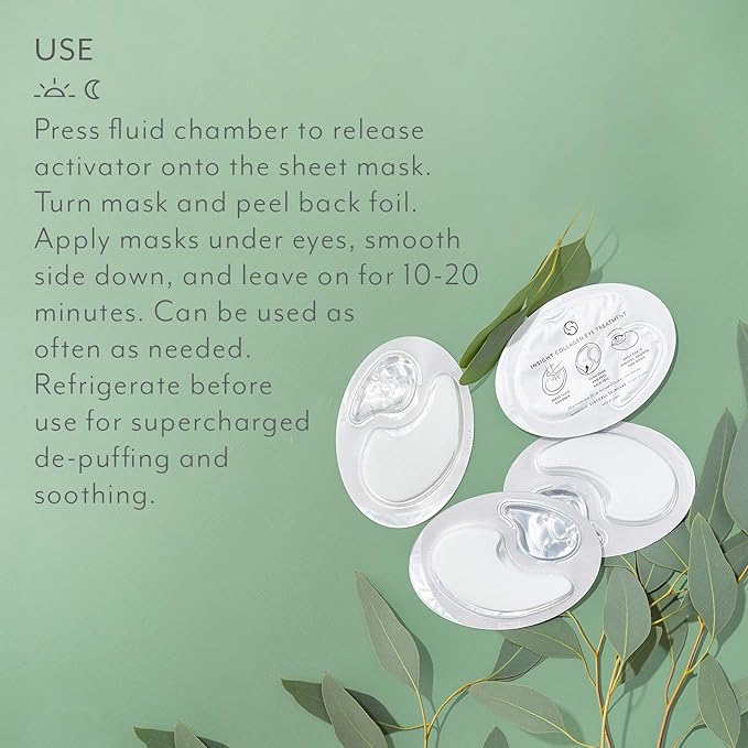 CIRCCELL Insight Collagen Eye Treatment Masks, collagen eye mask, eye bags treatment, under eye pads, 4 treatments