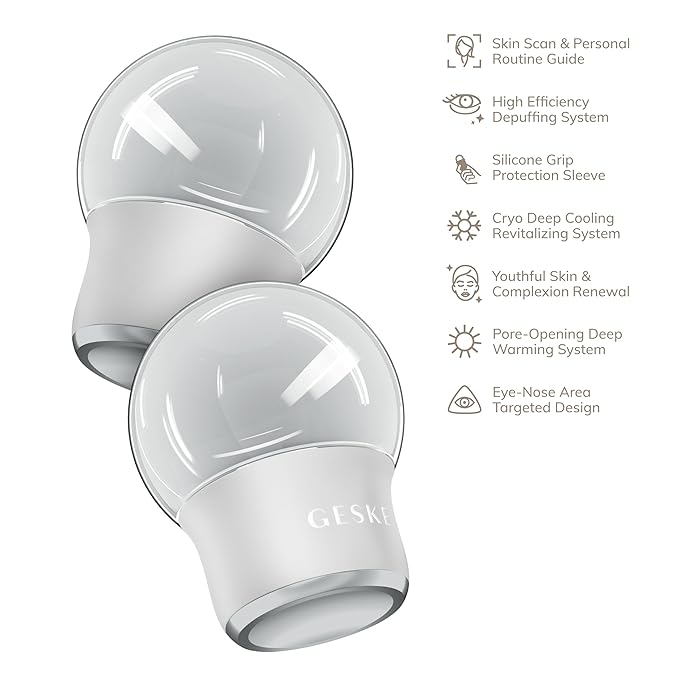 SmartAppGuided™ Cool & Warm Face & Body Massager | 7 in 1 | Multifunctional Massager | Face & Body | Battery-free Cooling & Warming | Firms, Relaxes & De-Puffs Skin | Globular Design