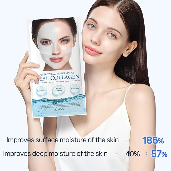 HYALCOLLAGEN Hydrolyzed Collagen Face Masks, Moisturizing and Vitalizing, 23g each, Value Pack of 8