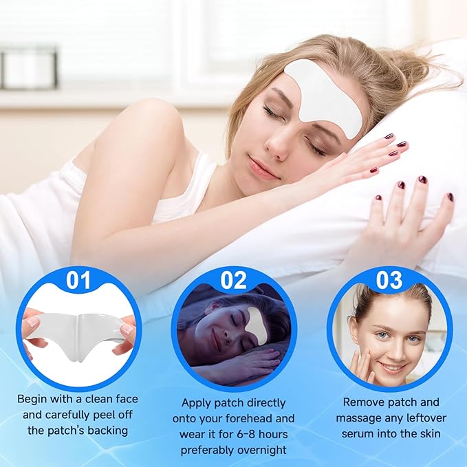 POSTA 12pcs Forehead Wrinkle Patches, Smooth Wrinkles Fine Lines, Anti-Wrinkle Patches with Hydrolyzed Collagen, Aloe, Vitamin E, Forehead Wrinkles Treatment for Women and Men