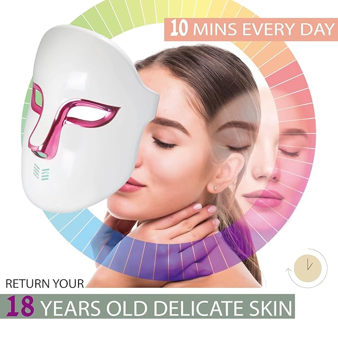 OSITO LED Face Mask Light Therapy, FSA/HSA Eligible, Red and Blue Light Therapy for Face, 4-in-1 Color LED Face Mask for Facial Wrinkle and Acne Reduction