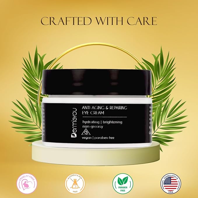 Anti-wrinkle Eye Cream with Saffron | Moisturizing, Hydrating, Brightening | Non greasy, Fast Absorbing Formula | Fights Wrinkles & Fine Lines | Reduces Dark Circles & Pigmentation | 5 oz
