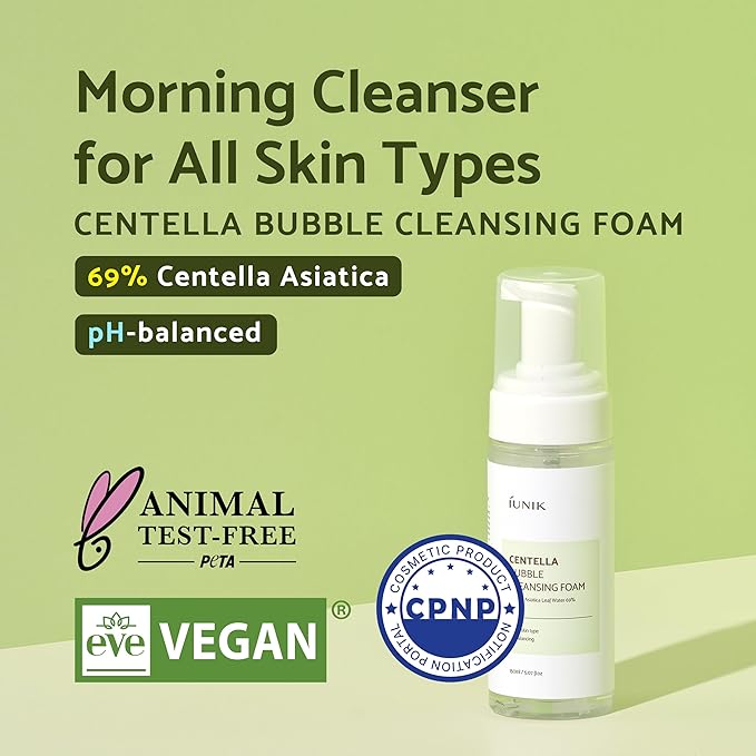 IUNIK Centella Mini Set, Travel Friendly Skincare Set, Ultra calming and hydrating for sensitive skin: Tea Tree Relief Toner,Serum, Centella Calming Gel with Foam Cleanser