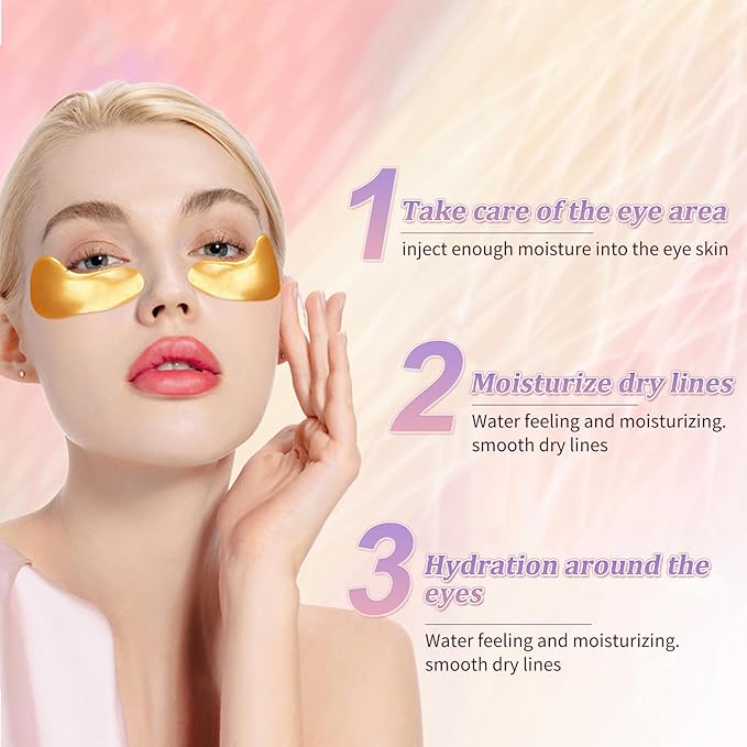 MOND'SUB Premium Under Eye Patches, Gel Eye Patches Hydrating & Refresh for Puffy Eyes, Under Eye Bags & Dark Circles, Natural Collagen Eye Gels Pads, Crystal Anti-Aging Eye Mask (Light blue)