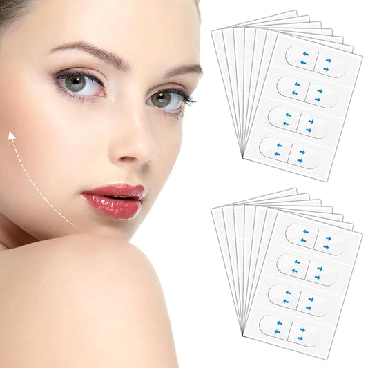 Invisible Lift Tapes 160 Pcs Face Tape Instant Tightening Sticker Portable Neck Patches Saggy Skin Strips Jowls Stickers Face Care Tape Clear Facical Tape for Wrinkle Double Chin Neck
