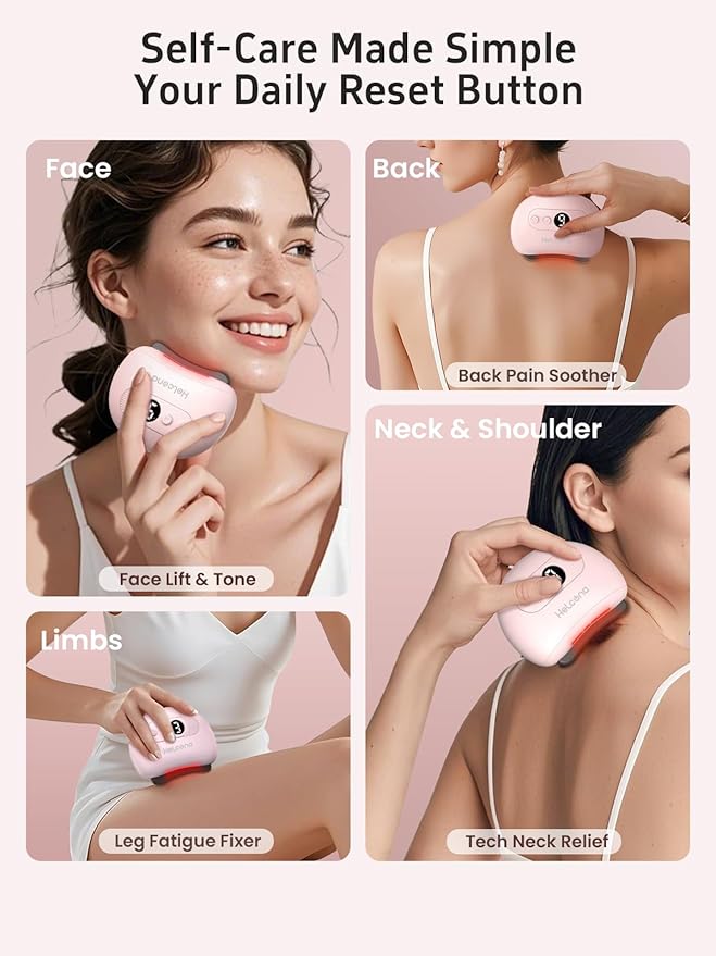 Electric Gua Sha Face Massager Tool, Gua Sha Facial Tool with Heat, 9 Levels of Temperature & Vibration Intensity, Face Massager for Women Gift