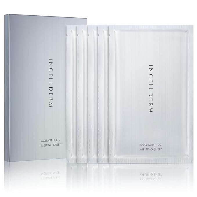 Incellderm Collagen 100 Melting Sheet Mask | Collagen-Infused Formula | Ultra-Fine Fiber Technology for Optimized Absorption and Hydration | Supports Skin Smoothness and Elasticity