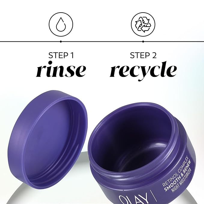 Olay Smooth & Renew Retinol Face Moisturizer, 2 oz Fragrance Free Night Cream for Fine Lines and Wrinkles with Retinoid Complex, Recyclable Eco Jar Packaging, Value Size