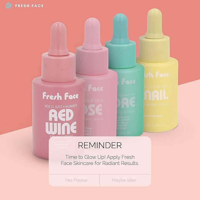 Fresh Face Hyaluronic Acid Serum for Face 30 ml 1.0 fl.oz – Anti Aging Hydrating serum with Collagen & Polyphenol - Reduces Wrinkles, Fine Lines and Plumps Skin - Enhances Skin Texture & Elasticity