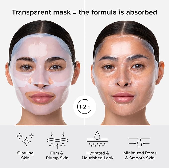 MAREE Hydrogel Collagen Face Mask with Hyaluronic Acid - Hydrating Face Masks Skincare with Niacinamid & Ionic Silver - Mascarillas Faciales For Women Skin Care - 4 Count