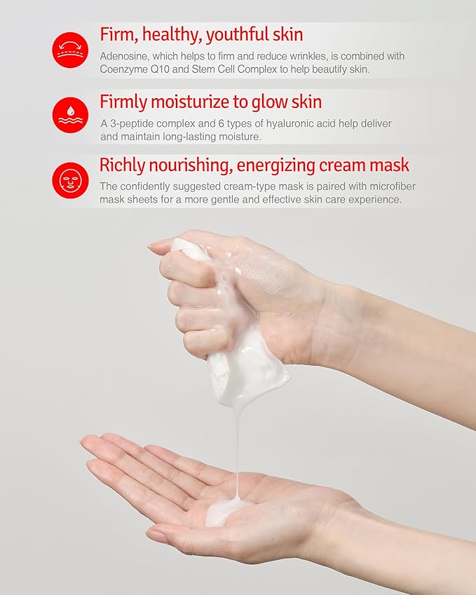 Dual Mask Korean Face Mask for Anti Aging, Firming, Hydrating, Nourishing with Highly Concentrated Peptide, Vitamin C Essence - Hypoallergenic Microfiber Sheet, 1.02 fl.oz. 5 Sheets