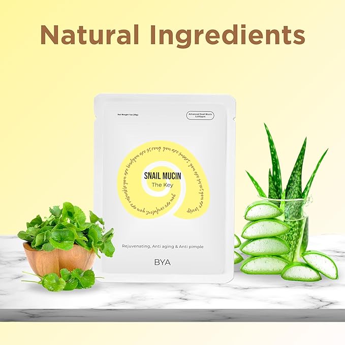 BYA x7 Rejuvenating, Anti aging, Anti pimple, Snail Mucin, Face Masks Skincare, Facial Mask, Face Mask Skin Care, Sheet Mask, Face Mask Set, Face Sheet Masks Skincare, Hydrating Face Masks Sheets