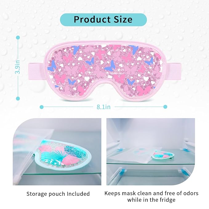 Bundle of CONBELLA Cold Face Eye Masks Ice Face Mask Hot Cold Compress and 2PCS Cooling Eye Mask Gel Eye Mask