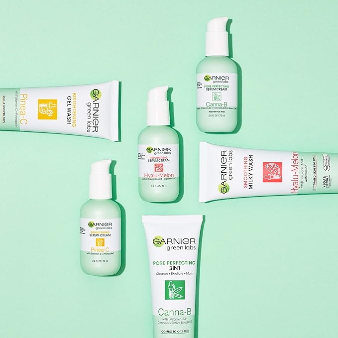 Garnier SkinActive Green Labs Canna-B Pore Perfecting 3-in-1 Face Wash unscented 2 Count