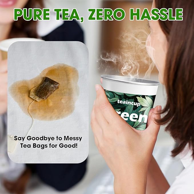 10 Pre-Filled Tea Set Cups with Premium Tea – Ready to Brew Hot or Iced, Eco-Friendly Convenient Ideal Gift Set for Women/Men, Includes Loose Leaf for Travel & Office