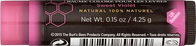 Burt's Bees Tinted Lip Balm, Sweet Violet, 1 Count (Pack of 2)