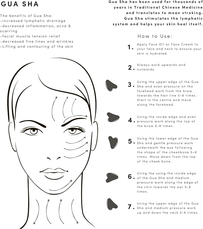 Yssarea Obsidian Roller and Gua Sha - Face Roller | 100% Natural Obsidian Stone Set | Dual Sided Face Massager | Reduces Signs of Aging, Black