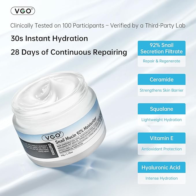 VGO Snail Mucin 92% Moisturizer + 1% Pure Retinol Eye Cream
