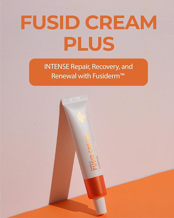 Fusid Cream Plus (1.58oz) - Moisturizer Face Cream for Daily Hydration, Even Skin Tone. Korean Moisturizer for Face with Fusiderm, Peptides, Vitamin C.