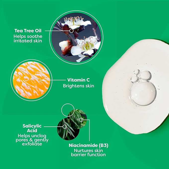 TruSkin Tea Tree Oil Acne Treatment for Face – Acne Serum – Improve the Appearance of Pores, Skin Tone for Smooth, Glowing Skin with Salicylic Acid, Vitamin C, Niacinamide & Retinol, 2 OZ