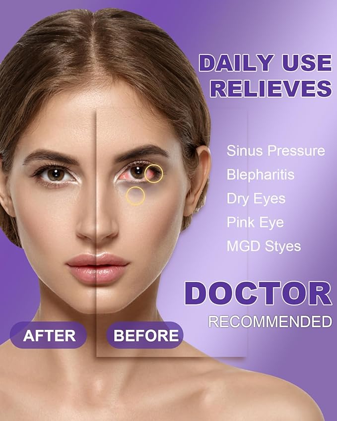 60 Packs Eyelid Cleansing Wipes for Dry Eye & Blepharitis + 30 Packs Steam Eye Masks Lanvender