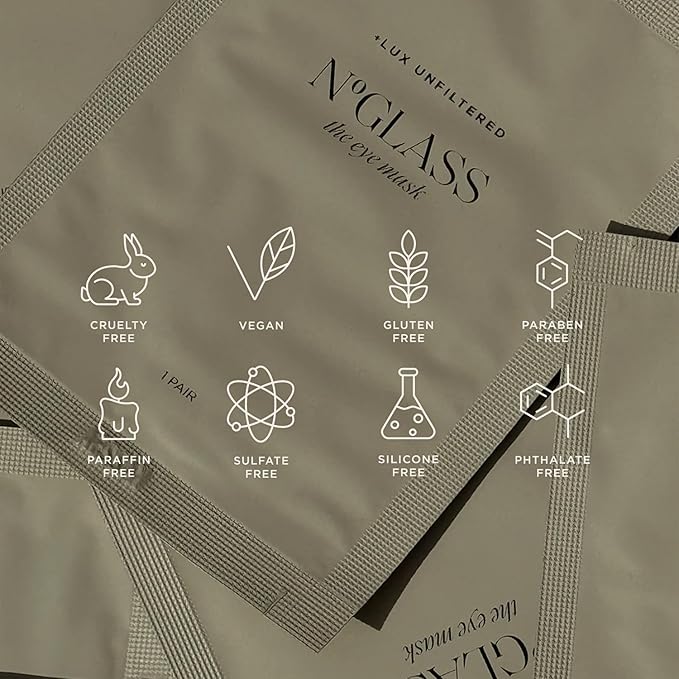 '+ Lux Unfiltered Cooling Under Eye Patches - Anti-Slip Caffeine Inflused Korean Eye Mask - Reduces Puffiness, Brightens, & Hydrates Skin - Fragrance Free, Vegan, & Cruelty Free - 10 Count