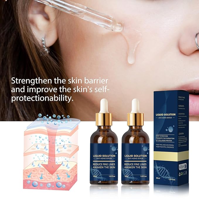2 Pcs Anti-Wrinkle Serum，Face Moisturizing Serum，Reduces Wrinkles, Firms Skin, Deeply,Moisturizes and Nourishes Skin，1.01 FL OZ Each（2 pcs）