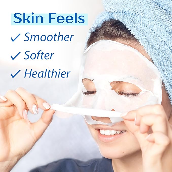 Ebanel 10 Pack Collagen Peptide Hydrating Face Masks, Instant Brightening Firming Anti Aging Face Sheet Masks, Moisturizing Spa Facial Mask Skincare with Hyaluronic Acid, Vitamin C, Chamomile, Aloe