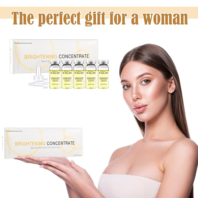 Brightening Concentrate Serum for Microneedling Serum Ampoules for Face Starter Kit for Elasticity Restoration & Reduced Fine Lines and more help to create more radiant 0.35 oz 5 Vials