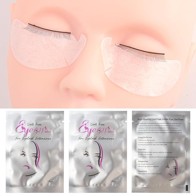 50 Pair V Shape Under Eye Gel Pads Hydrogel Eye Patches For Eyelash Extension, Lint Free Under Hydrogel Eye Mask Pads Lash Extension Supplies